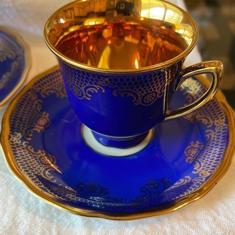 Lot of 3 1930’s RGK 18K Czechoslovakia tea cup & saucer set